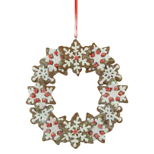 5" Gingerbread Snowflake Wreath Ornament